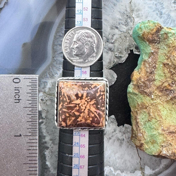 Sterling Silver Southwestern Style Square Mariam Jasper Ring Size 9.5 For Women - Picture 9 of 10